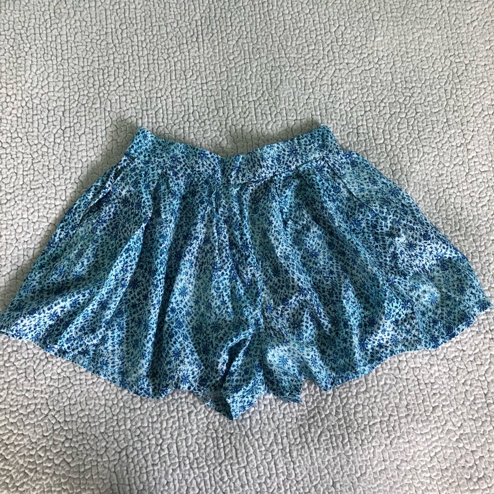 Pastel blue flowy shorts